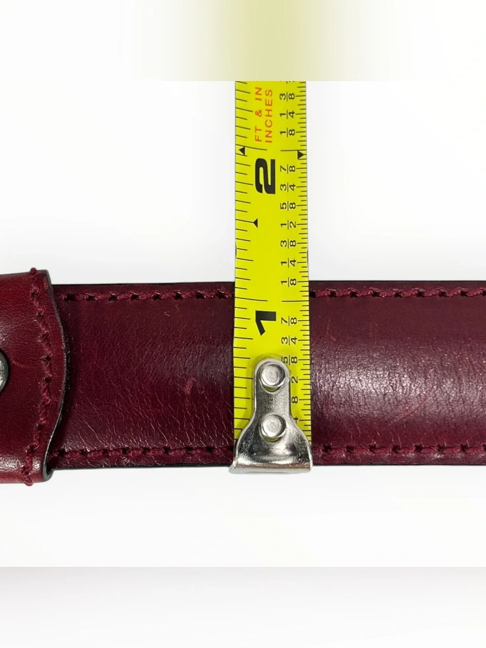Daniel Craig Italian Leather Belt Men’s 38 Burgundy Handmade Italy